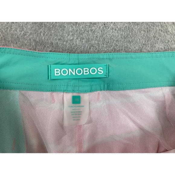 Bonobos Striped Lined Swim‎ Trunks Shorts (Men's Size 38) Pink - Picture 2 of 9
